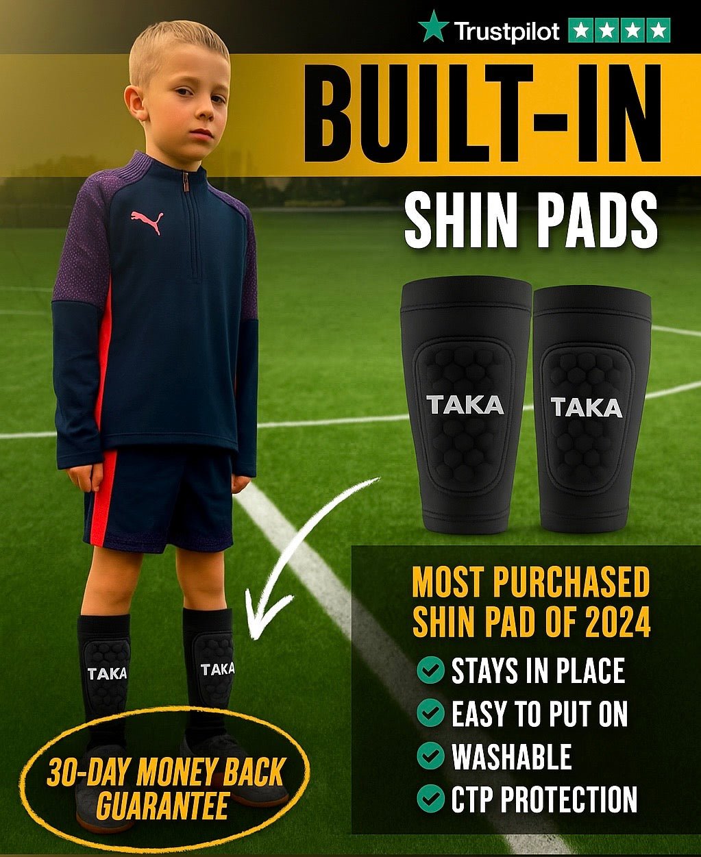 TAKA In - Built Shin Pad Sleeves - TAKA